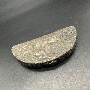 Antique Fish Skin Compact Box Wooden Pink Velvet Black Vanity Victorian Trinket